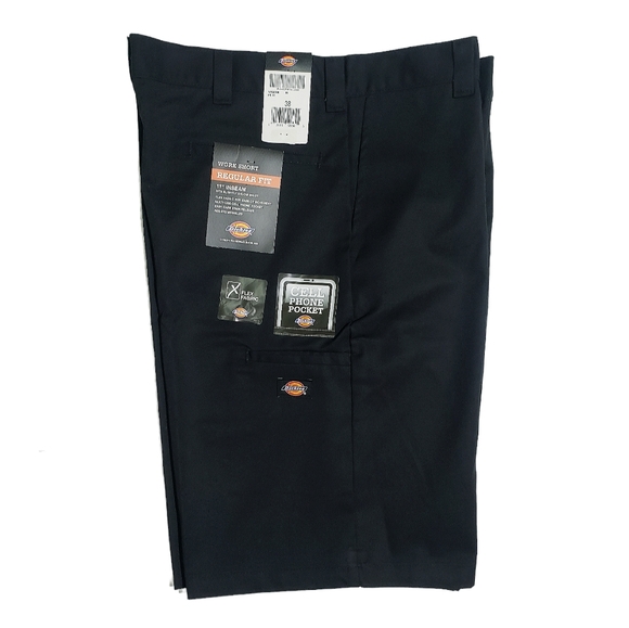 Dickies Mens Regular Fit 11in Inseam Flat Front Work Short Black Flex Sz 38 NWT - Picture 7 of 9